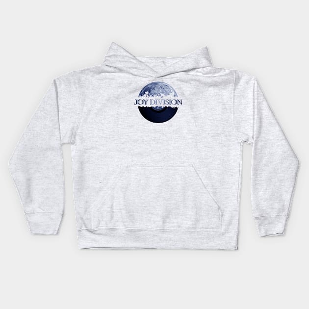 Joy Division bleu moon vinyl Kids Hoodie by hany moon